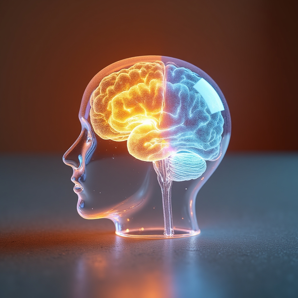 Artistic visualization of cognitive pressure affecting financial thinking